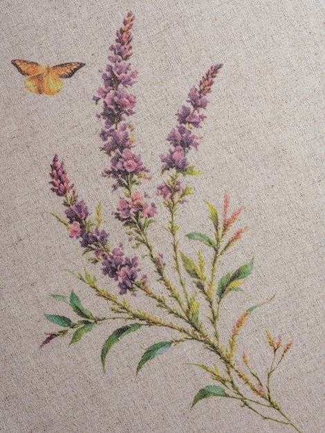 haft okrągłego motywu roślinnego